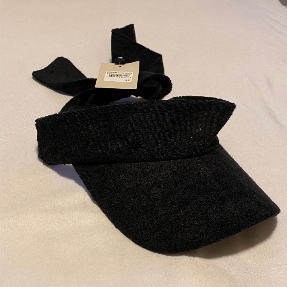 🎀 5/$20 🎀 NWT 14th & Union Sporty Woven Bow Tie Visor in black